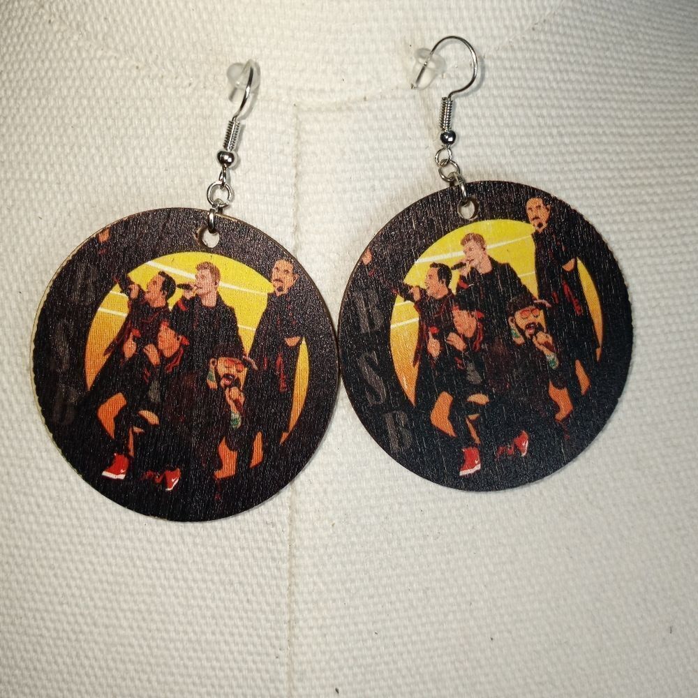 Custom made digital Backstreet boys drop dangle earrings